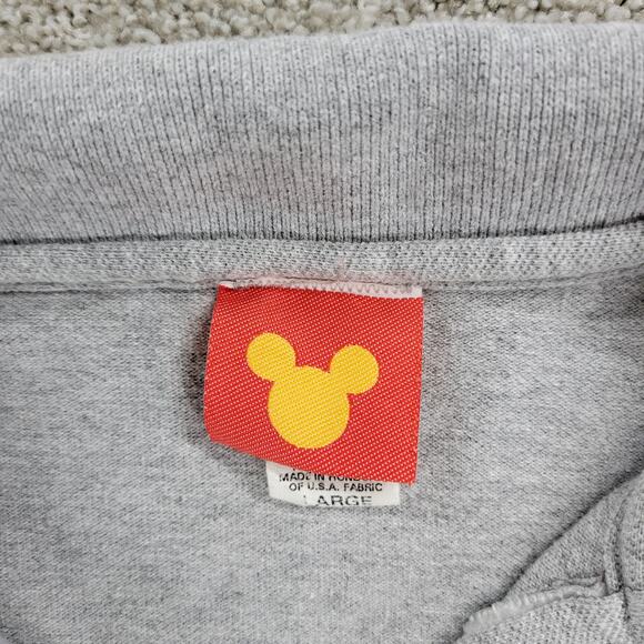 Vintage 90's Disney Mickey Mouse California Polo Shirt Mens L Gray Thick Cotton - Picture 10 of 15